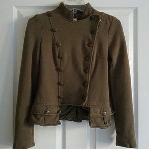We The Free Free People Olive Green Military Blazer Jacket Size 6